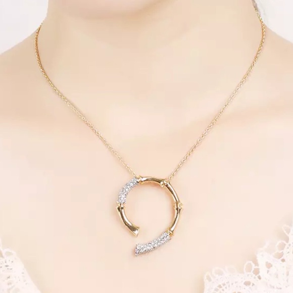 ALEXIS BITTAR Encrusted Bamboo Horseshoe Necklace - Picture 3 of 4